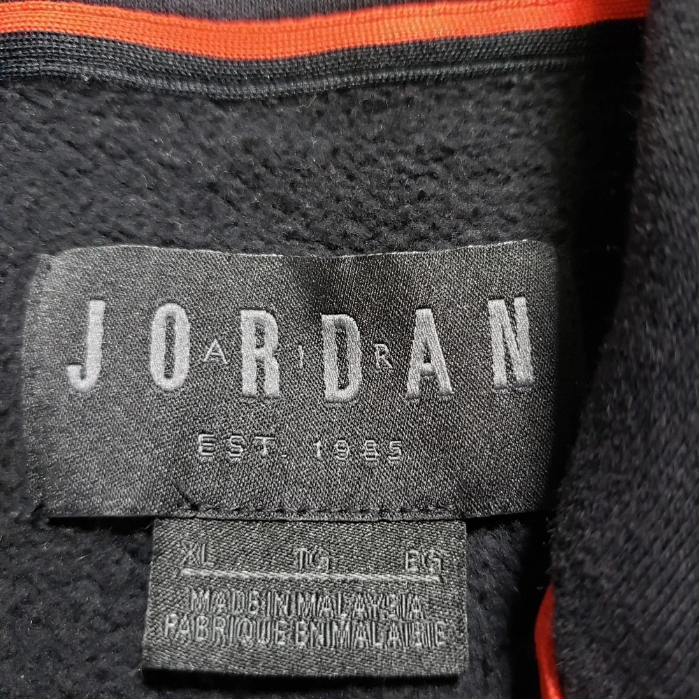 Air Jordan Hoodie Mens XL Black White Jumpman Logo Basic Fleece Pullover Pockets